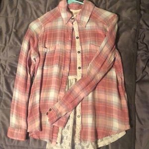 Very cute pink and plaid long sleeve. Wore once.